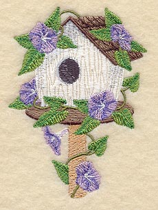 Birdhouse and Morning Glory