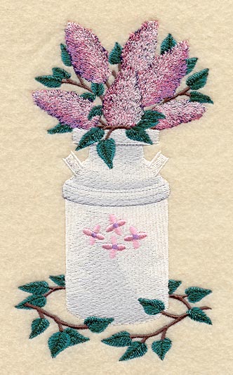 Milk Can and Lilacs