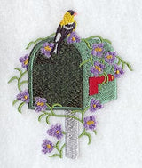 Mailbox with Crocus and Goldfinch