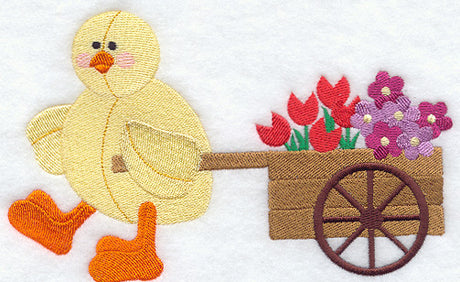 Chick and Flower Wagon