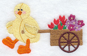 Chick and Flower Wagon