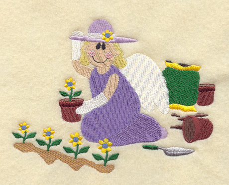 Gardening Angel and Flowers