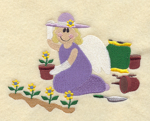 Gardening Angel and Flowers