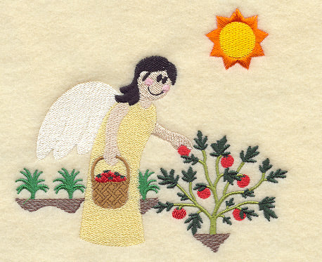 Gardening Angel and Tomatoes