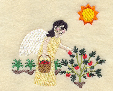 Gardening Angel and Tomatoes