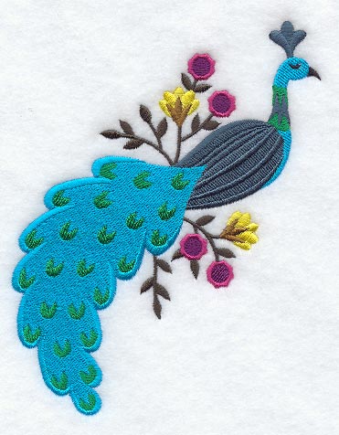 Hungarian Peacock Button Placket - Mirror