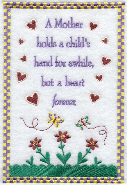 Mother Holds Sampler