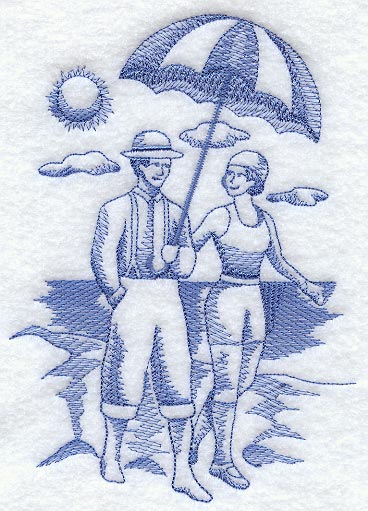 Walking on the Beach (Toile)