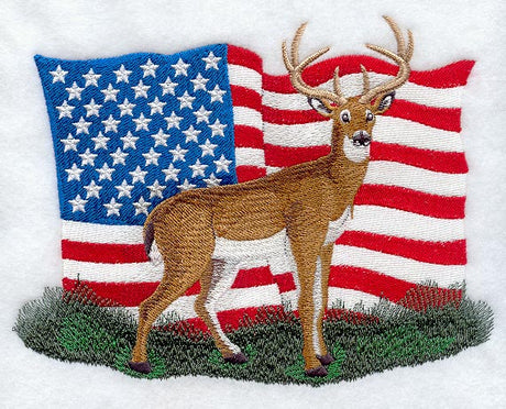 Deer and U.S. Flag