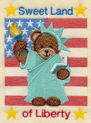 Statue of Liberty Bear and Flag