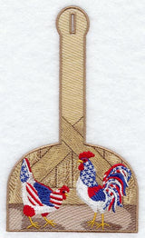 Patriotic Hen and Rooster Towel Topper