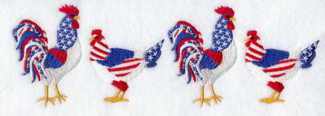 Star-Spangled Rooster and Hen Border