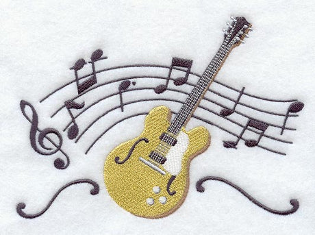 Guitar and Music Staff - Right