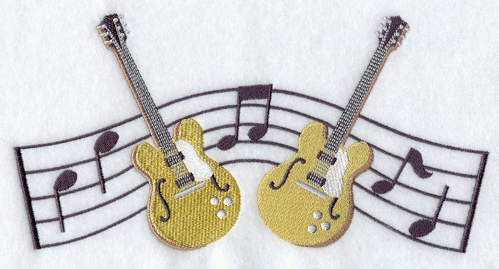 Guitars and Music Staff