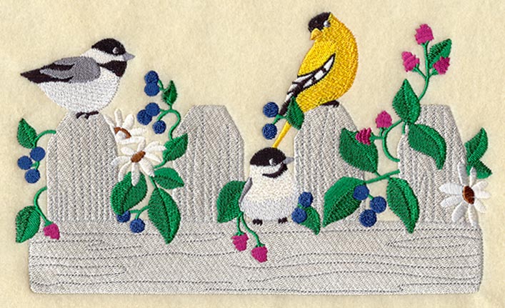 Birds and Picket Fence