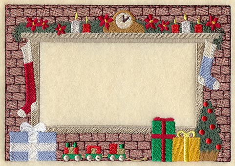 Christmas Fireplace Photo Card (Cardstock)
