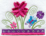 Floral Pocket Topper (Fringe, Crystals)