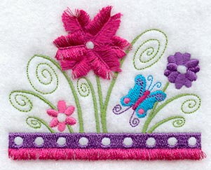 Floral Pocket Topper (Fringe, Crystals)
