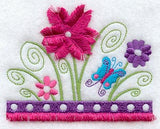 Floral Pocket Topper (Fringe, Crystals)