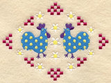 Polka-Dot Roosters and Flowers