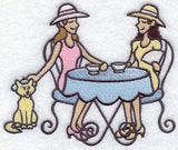 Shoppers at French Café