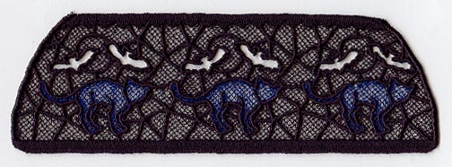 Cuff Halloween Cats and Bats (Lace)