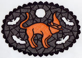 Centerpiece Halloween Cat and Bats (Lace)