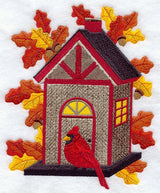 Autumn Cardinal and Birdhouse