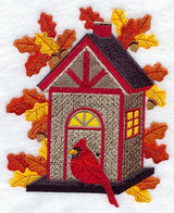 Autumn Cardinal and Birdhouse