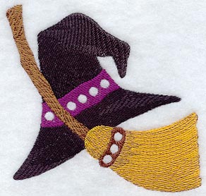 Witch Hat and Broom (Crystals)