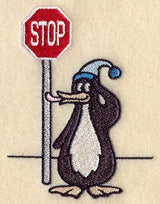 Penguin and Stop Sign