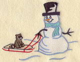 Sledding Snowman