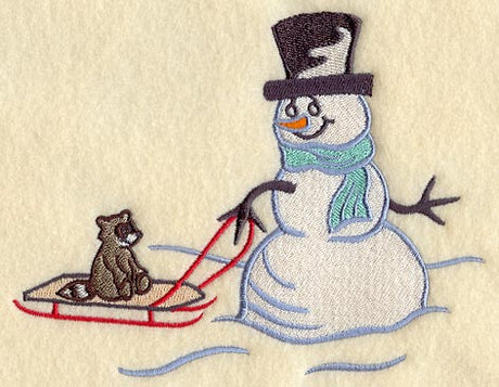 Sledding Snowman