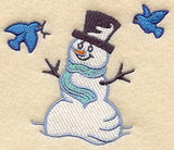 Snowman and Bluebirds