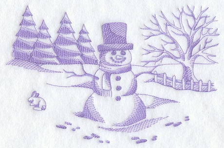 Snowman in Meadow (Toile)