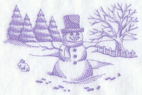 Snowman in Meadow (Toile)