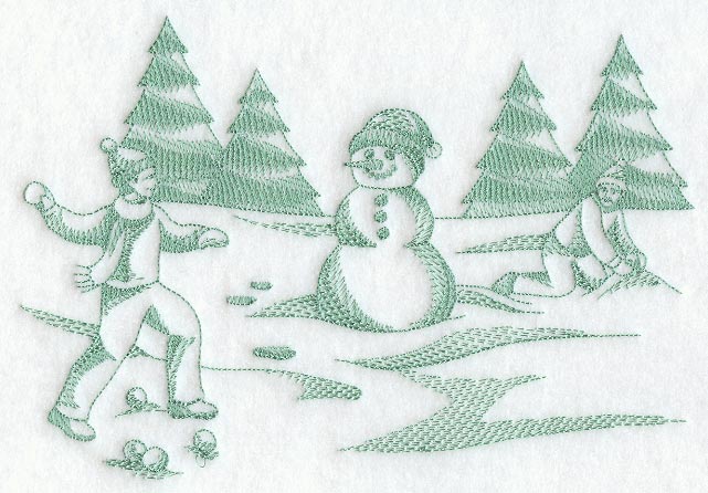 Snowball Fight with Snowman (Toile)