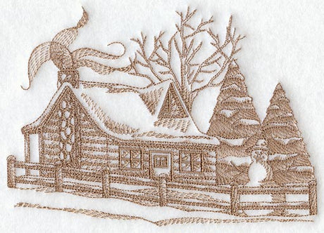 Snowy Cabin (Toile)