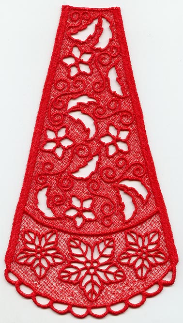 Poinsettia Tree Skirt Wedge (Lace)