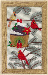 Christmas Cardinals and Birdhouse