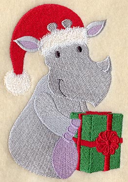 Rhinoceros in Santa Cap