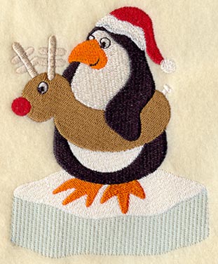 Penguin in Santa Cap