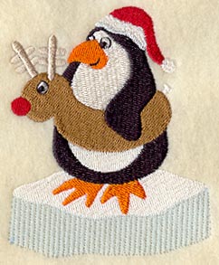 Penguin in Santa Cap
