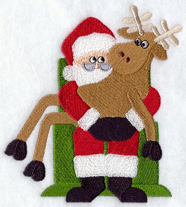 Reindeer and Santa