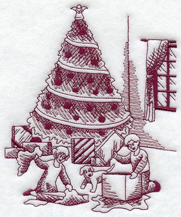 Christmas Morning Scene (Toile)