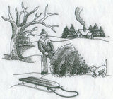 Bringing Home the Tree Scene (Toile)
