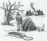 Bringing Home the Tree Scene (Toile)