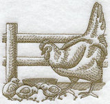 Hen and Chicks (Toile)