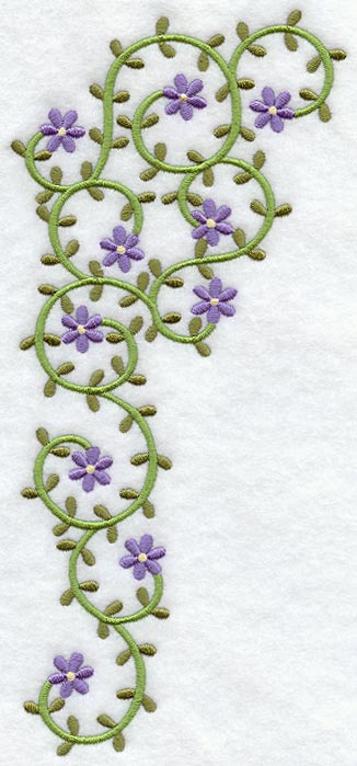 Floral Heirloom Wedge Placket - Lg