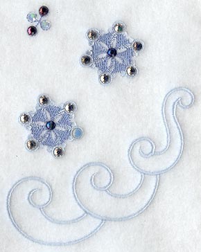 Snowflake Wedge - Lg (Crystals)